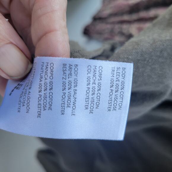 We The Free Jade Green Floral Long Sleeves Oversized Slouchy Tee Size S - Picture 7 of 9